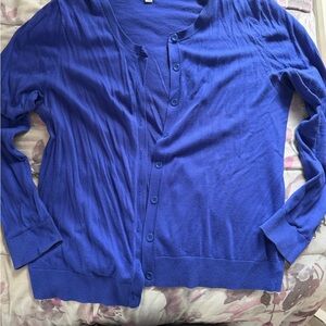 GAP indigo button down cardigan